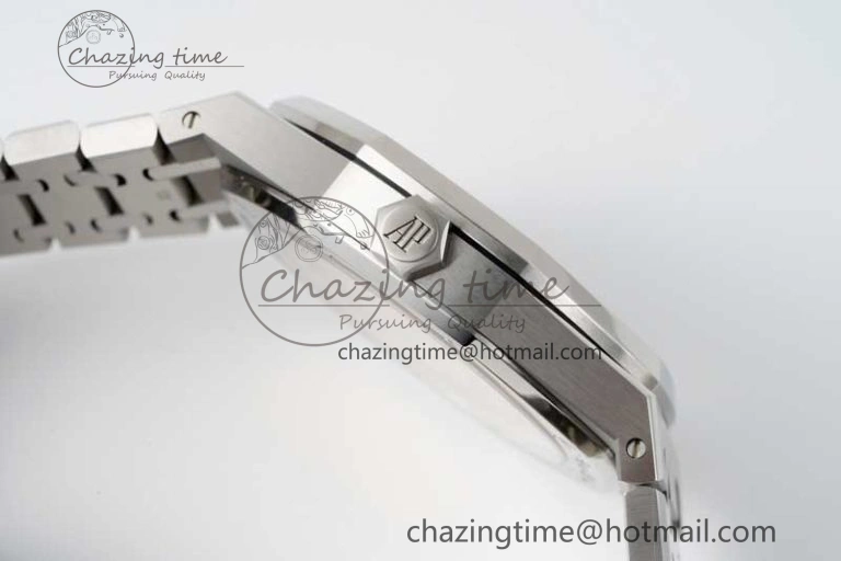 Royal Oak 41mm 15500 SS APSF 1:1 Best Edition Gray Textured Dial on SS Bracelet A4302 Super Clone