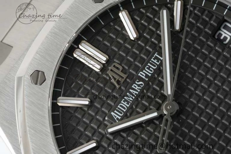 Royal Oak 41mm 15500 SS APSF 1:1 Best Edition Gray Textured Dial on SS Bracelet A4302 Super Clone