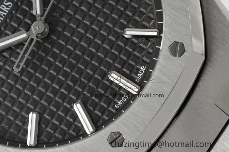 Royal Oak 41mm 15500 SS APSF 1:1 Best Edition Gray Textured Dial on SS Bracelet A4302 Super Clone
