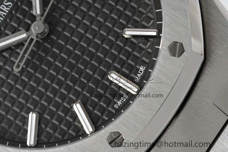 Royal Oak 41mm 15500 SS APSF 1:1 Best Edition Gray Textured Dial on SS Bracelet A4302 Super Clone