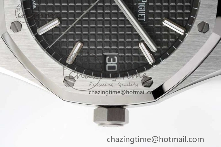 Royal Oak 41mm 15500 SS APSF 1:1 Best Edition Gray Textured Dial on SS Bracelet A4302 Super Clone