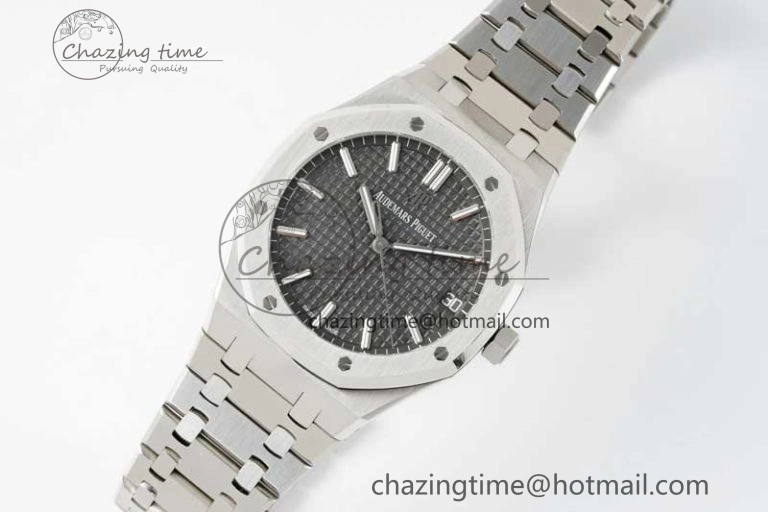 Royal Oak 41mm 15500 SS APSF 1:1 Best Edition Gray Textured Dial on SS Bracelet A4302 Super Clone