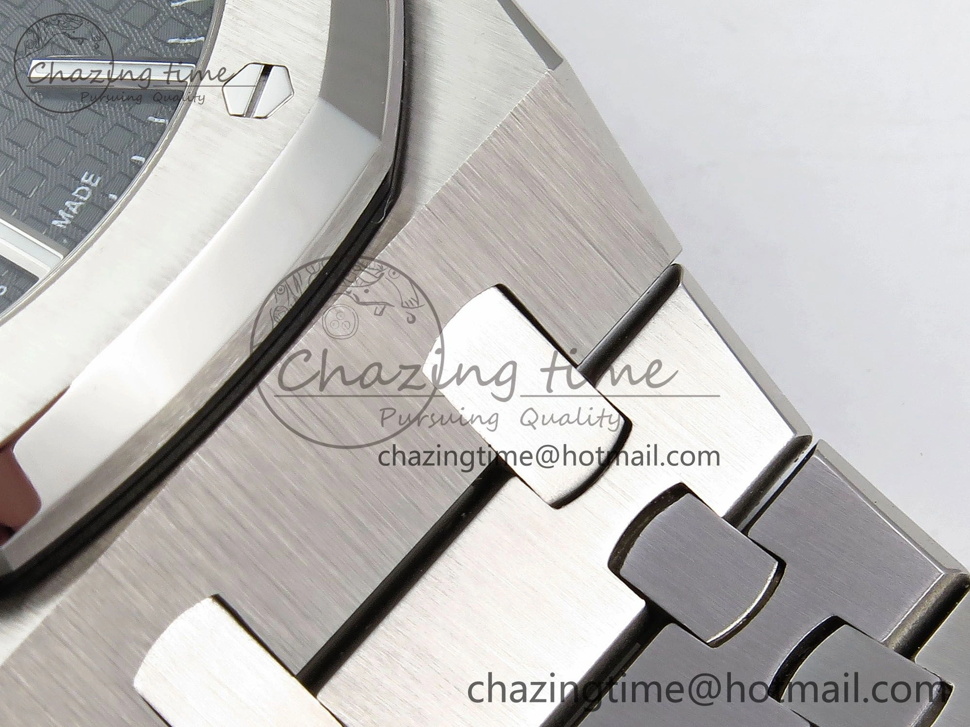 Royal Oak 41mm 15500 SS APSF 1:1 Best Edition Green Textured Dial on SS Bracelet SA4302 Super Clone