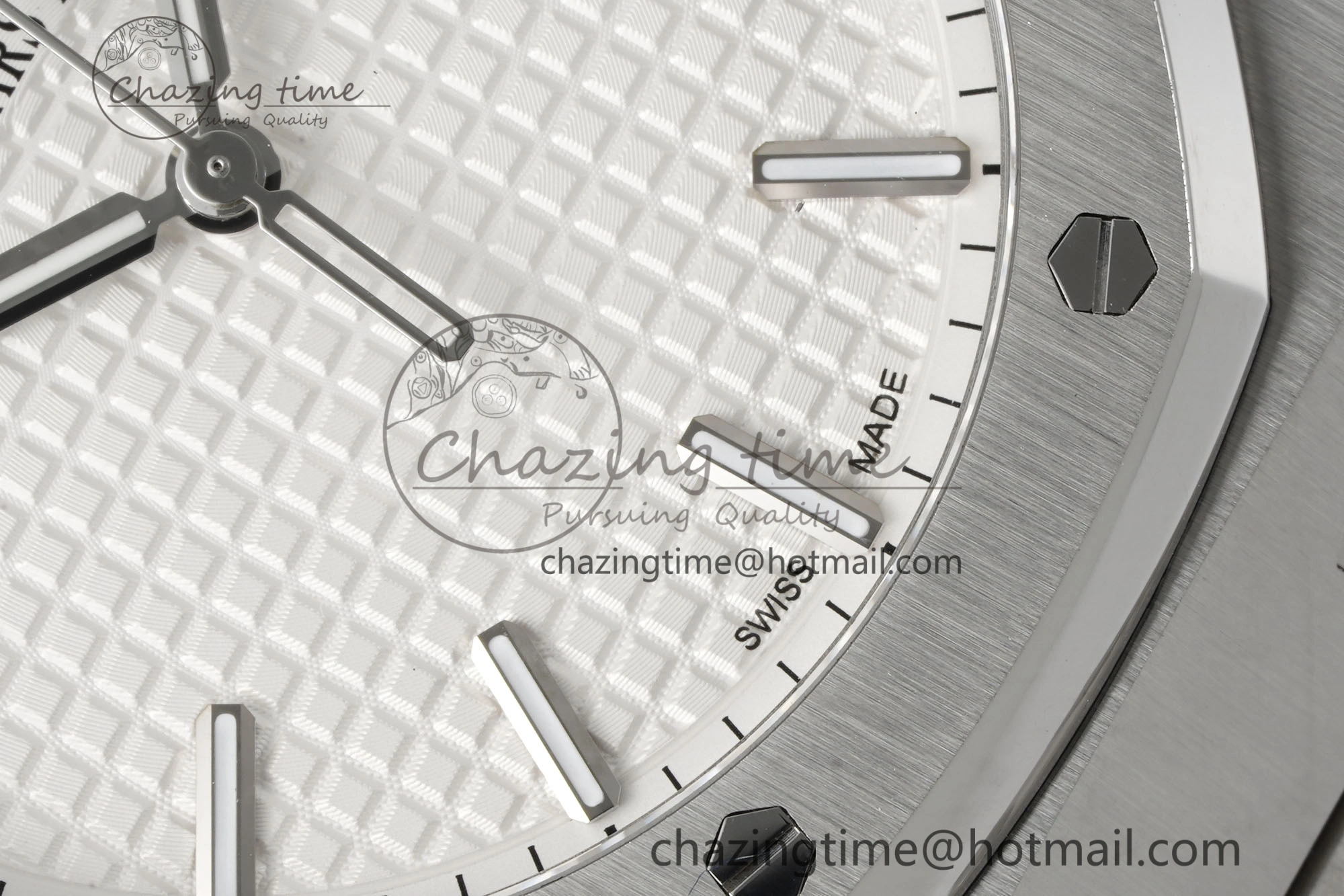 Royal Oak 41mm 15500 SS APSF 1:1 Best Edition White Textured Dial on SS Bracelet A4302 Super Clone