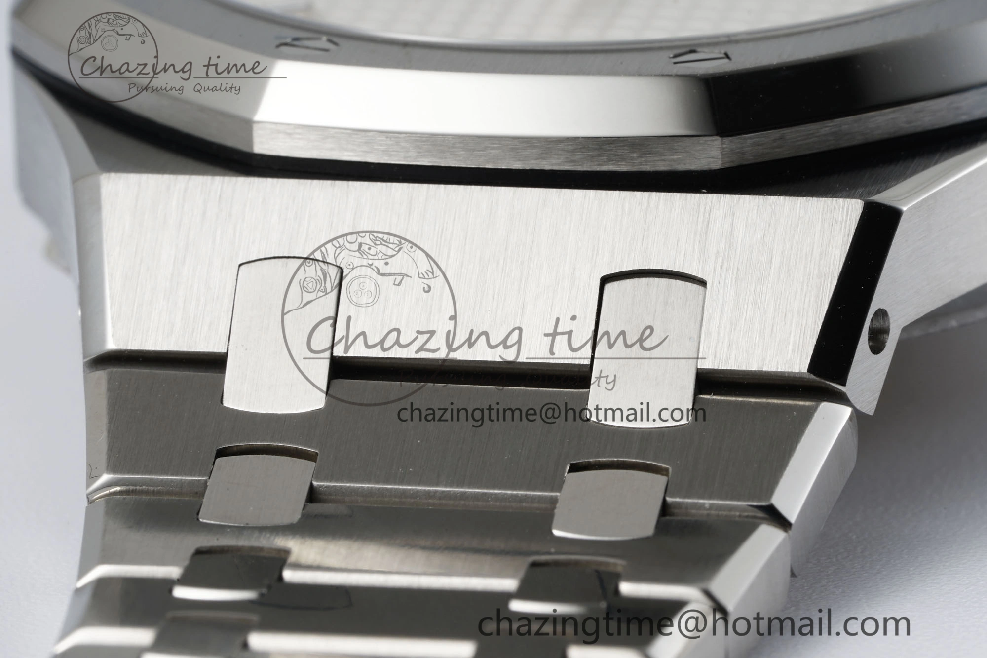 Royal Oak 41mm 15500 SS APSF 1:1 Best Edition White Textured Dial on SS Bracelet A4302 Super Clone