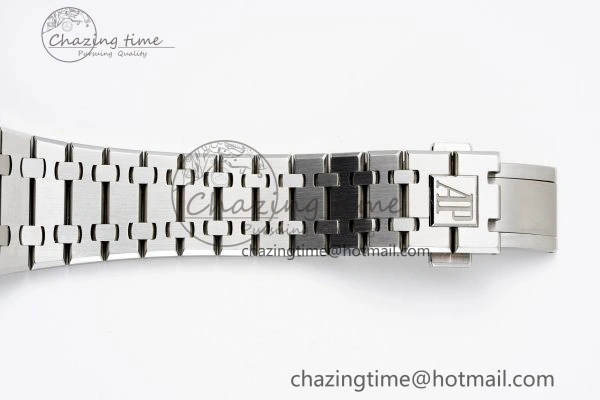 Royal Oak 41mm 15500 SS APSF 1:1 Best Edition White Textured Dial on SS Bracelet A4302 Super Clone