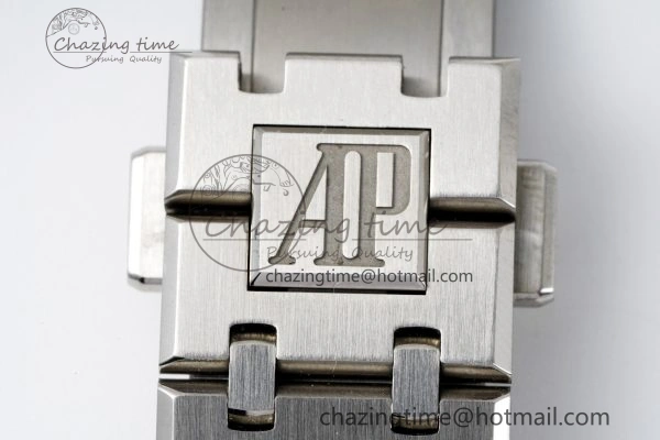 Royal Oak 41mm 15500 SS APSF 1:1 Best Edition White Textured Dial on SS Bracelet A4302 Super Clone