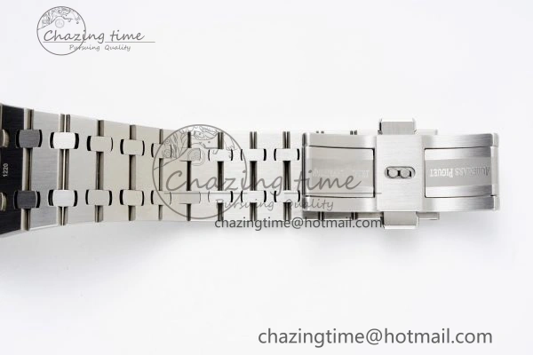 Royal Oak 41mm 15500 SS APSF 1:1 Best Edition White Textured Dial on SS Bracelet A4302 Super Clone
