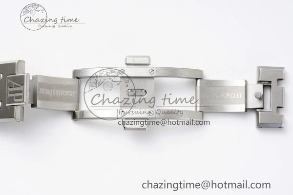 Royal Oak 41mm 15500 SS APSF 1:1 Best Edition White Textured Dial on SS Bracelet A4302 Super Clone