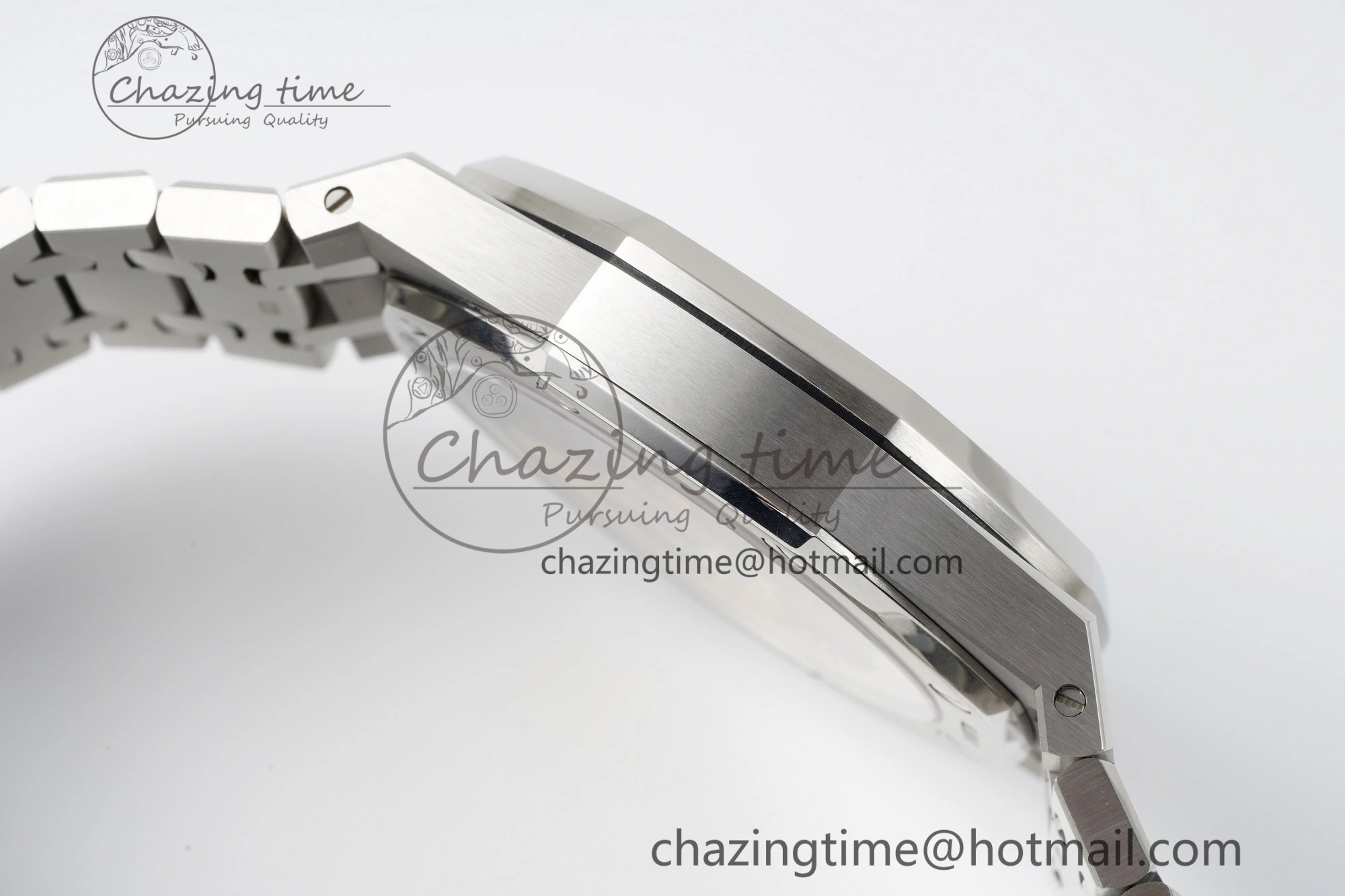 Royal Oak 41mm 15500 SS APSF 1:1 Best Edition White Textured Dial on SS Bracelet A4302 Super Clone