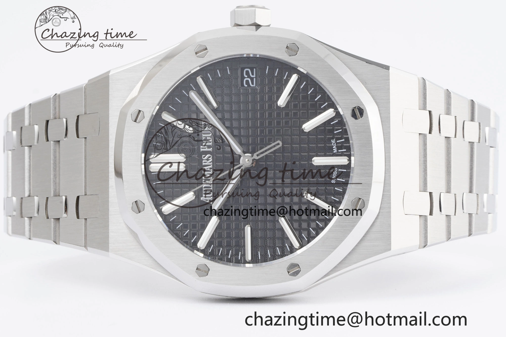 Royal Oak 41mm 15500 SS BF 1:1 Best Edition Black Textured Dial on SS Bracelet A4302