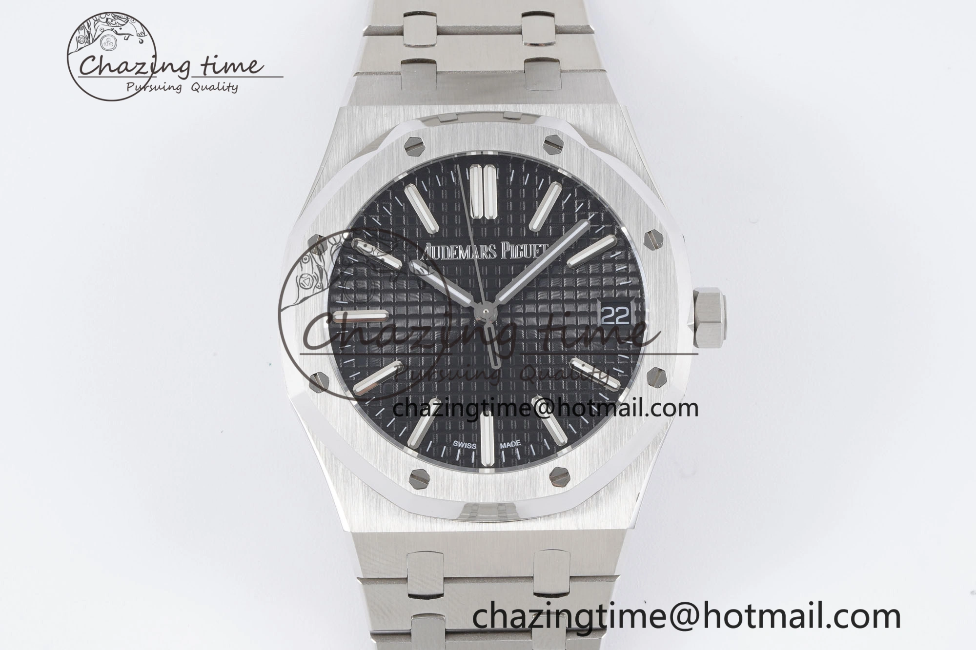 Royal Oak 41mm 15500 SS BF 1:1 Best Edition Black Textured Dial on SS Bracelet A4302