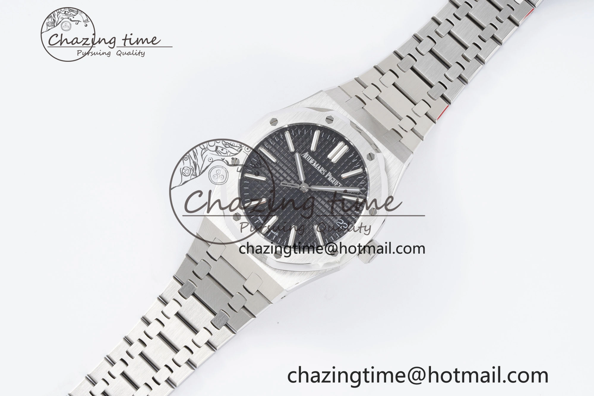 Royal Oak 41mm 15500 SS BF 1:1 Best Edition Black Textured Dial on SS Bracelet A4302