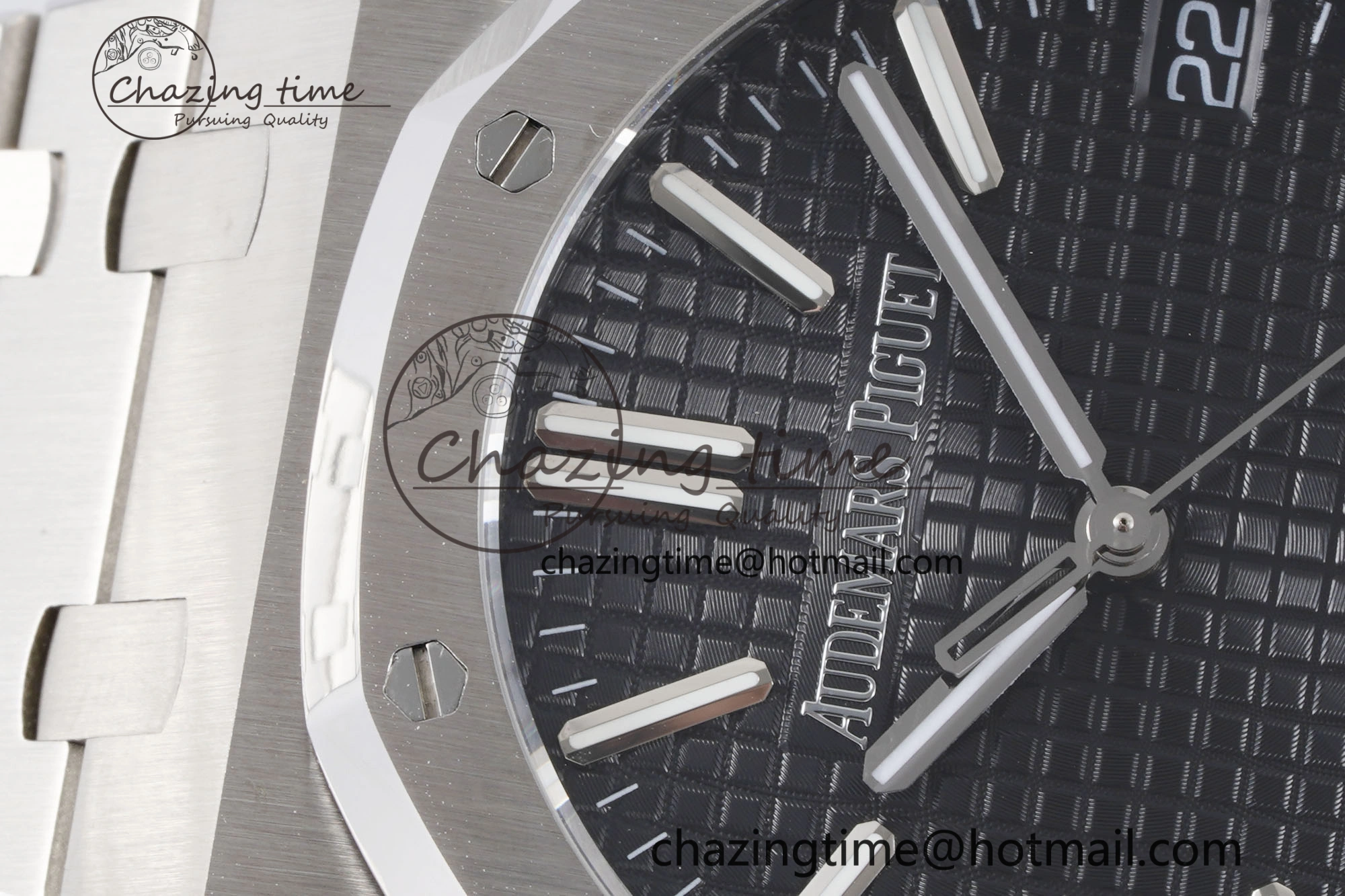 Royal Oak 41mm 15500 SS BF 1:1 Best Edition Black Textured Dial on SS Bracelet A4302