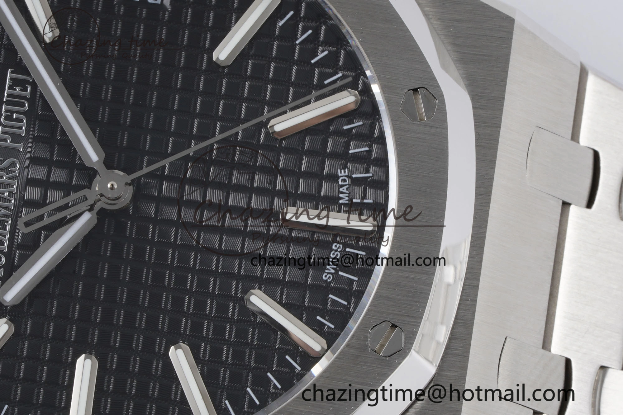 Royal Oak 41mm 15500 SS BF 1:1 Best Edition Black Textured Dial on SS Bracelet A4302