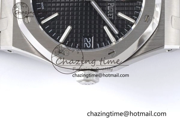 Royal Oak 41mm 15500 SS BF 1:1 Best Edition Black Textured Dial on SS Bracelet A4302