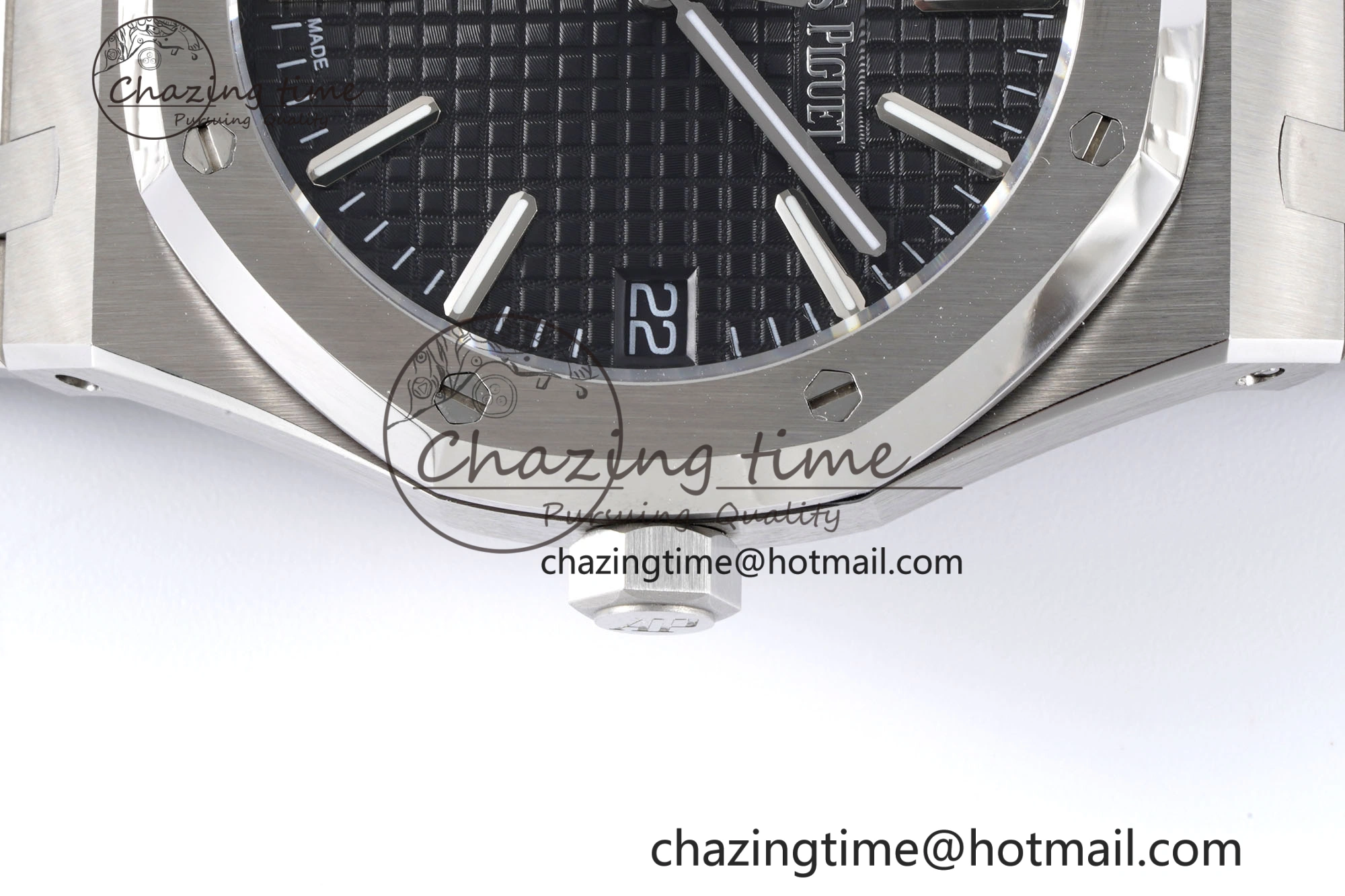 Royal Oak 41mm 15500 SS BF 1:1 Best Edition Black Textured Dial on SS Bracelet A4302