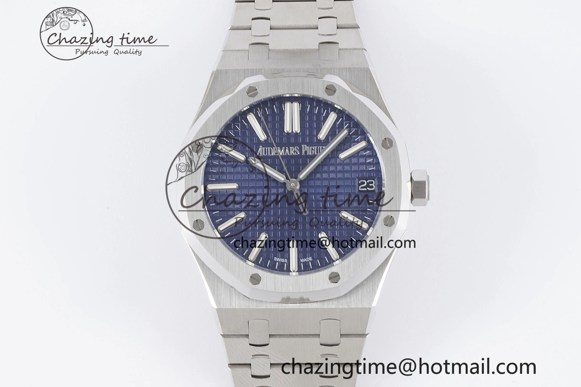 Royal Oak 41mm 15500 SS BF 1:1 Best Edition Blue Textured Dial on SS Bracelet A4302