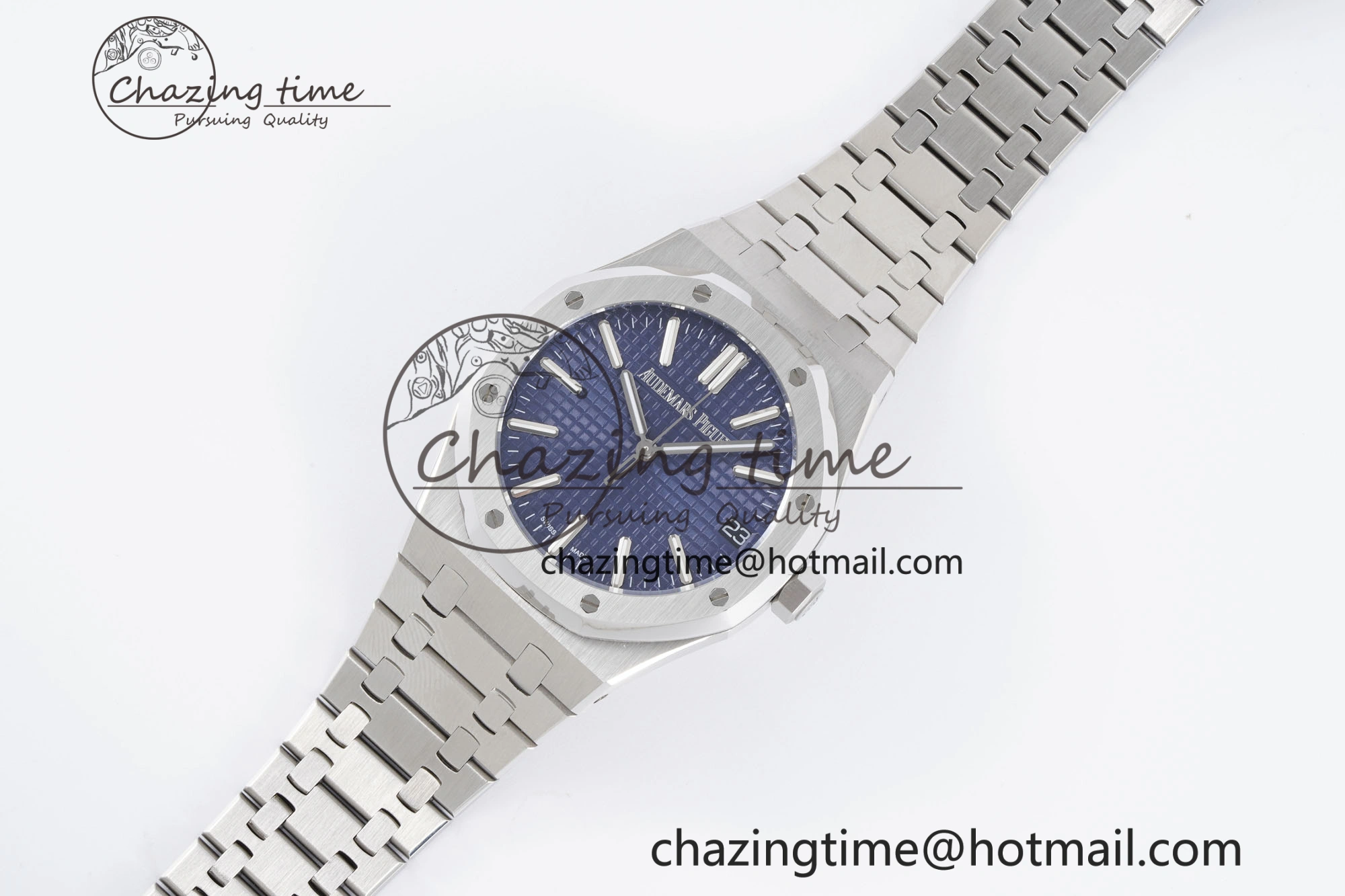 Royal Oak 41mm 15500 SS BF 1:1 Best Edition Blue Textured Dial on SS Bracelet A4302