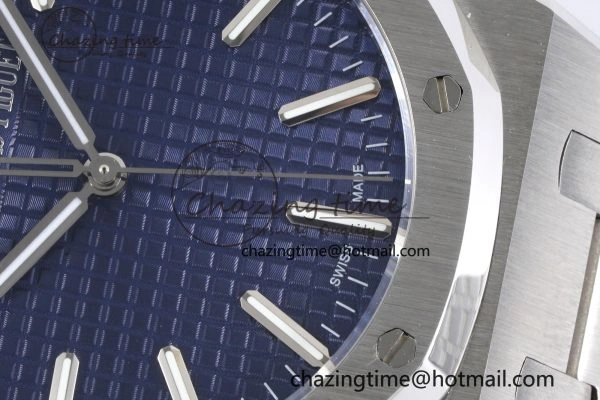 Royal Oak 41mm 15500 SS BF 1:1 Best Edition Blue Textured Dial on SS Bracelet A4302