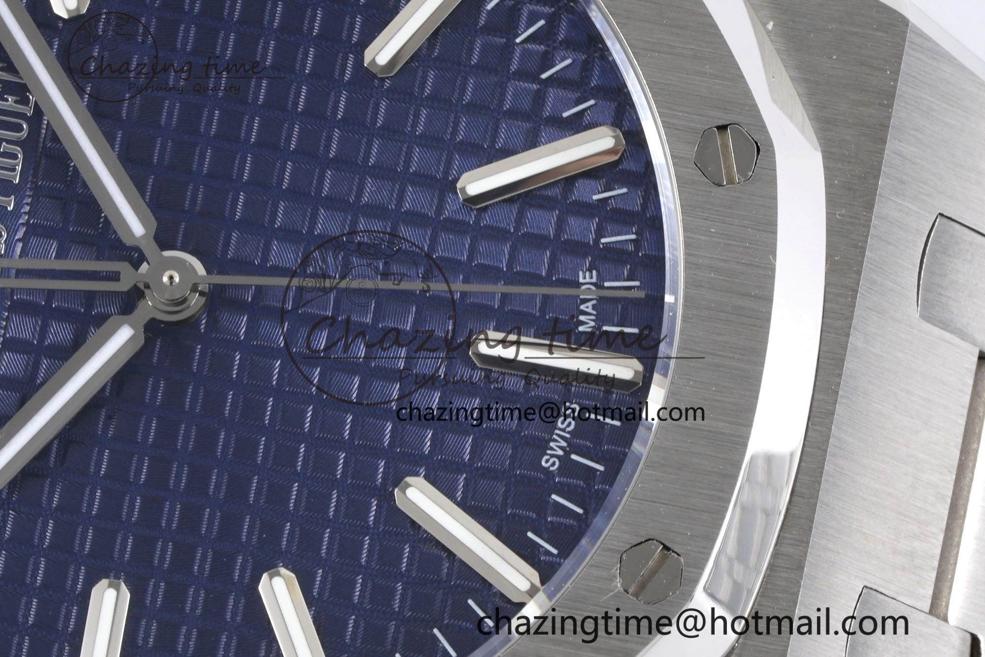 Royal Oak 41mm 15500 SS BF 1:1 Best Edition Blue Textured Dial on SS Bracelet A4302