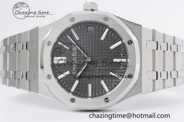Royal Oak 41mm 15500 SS BF 1:1 Best Edition Gray Textured Dial on SS Bracelet A4302