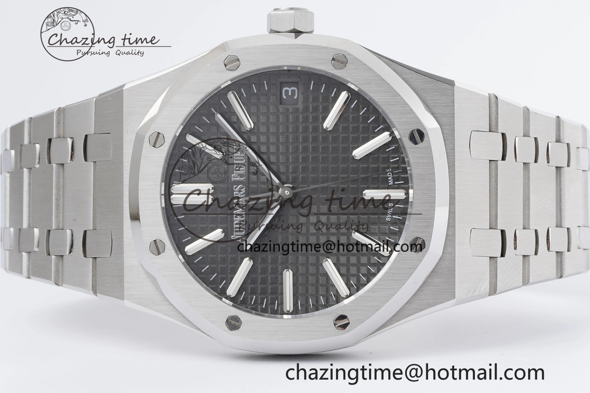 Royal Oak 41mm 15500 SS BF 1:1 Best Edition Gray Textured Dial on SS Bracelet A4302