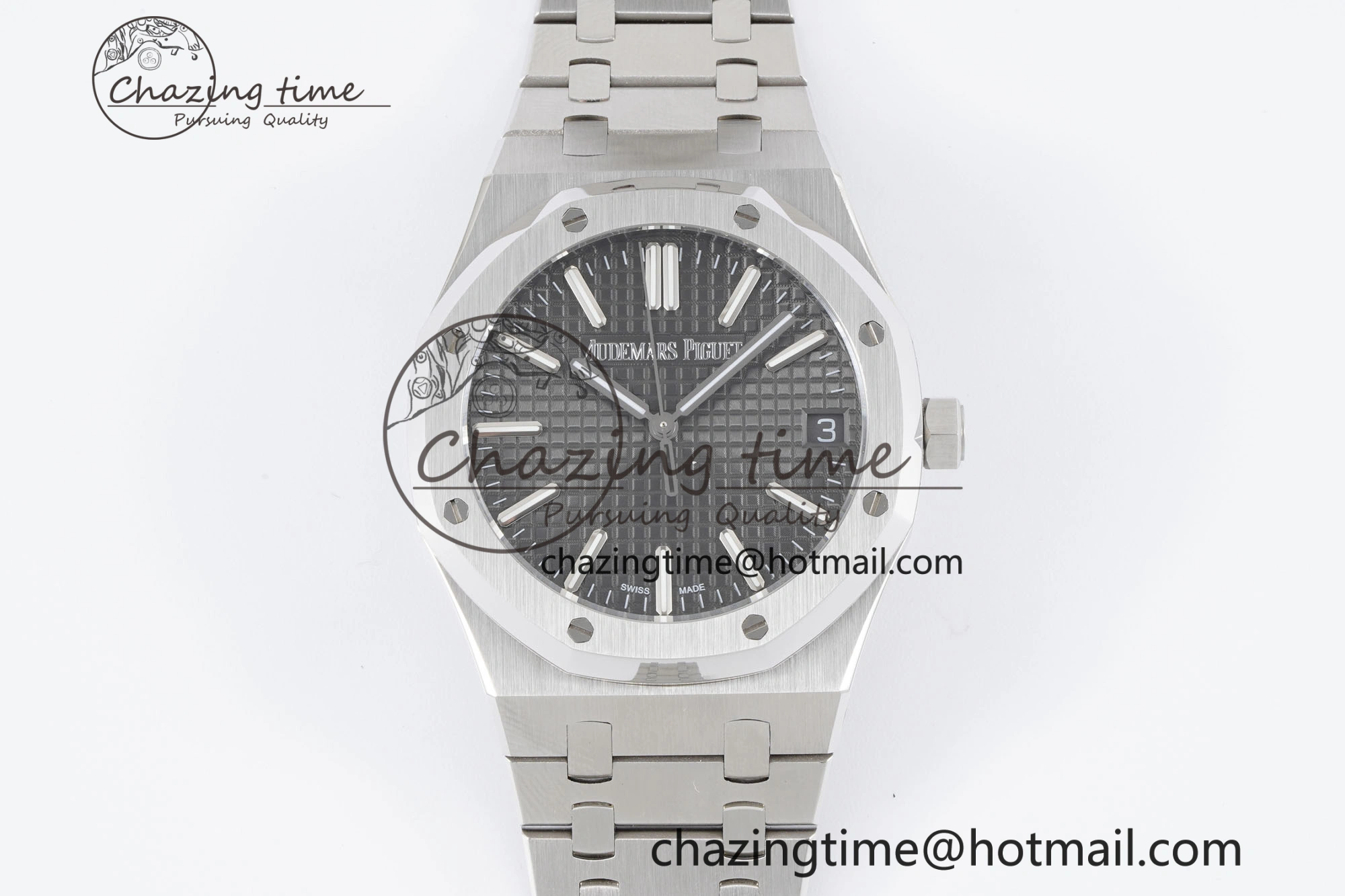 Royal Oak 41mm 15500 SS BF 1:1 Best Edition Gray Textured Dial on SS Bracelet A4302