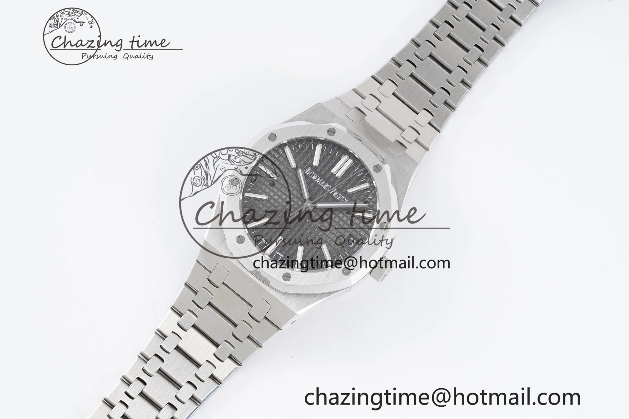 Royal Oak 41mm 15500 SS BF 1:1 Best Edition Gray Textured Dial on SS Bracelet A4302