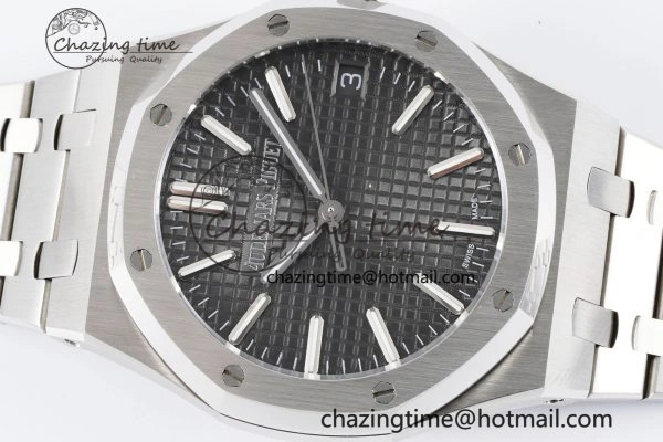 Royal Oak 41mm 15500 SS BF 1:1 Best Edition Gray Textured Dial on SS Bracelet A4302