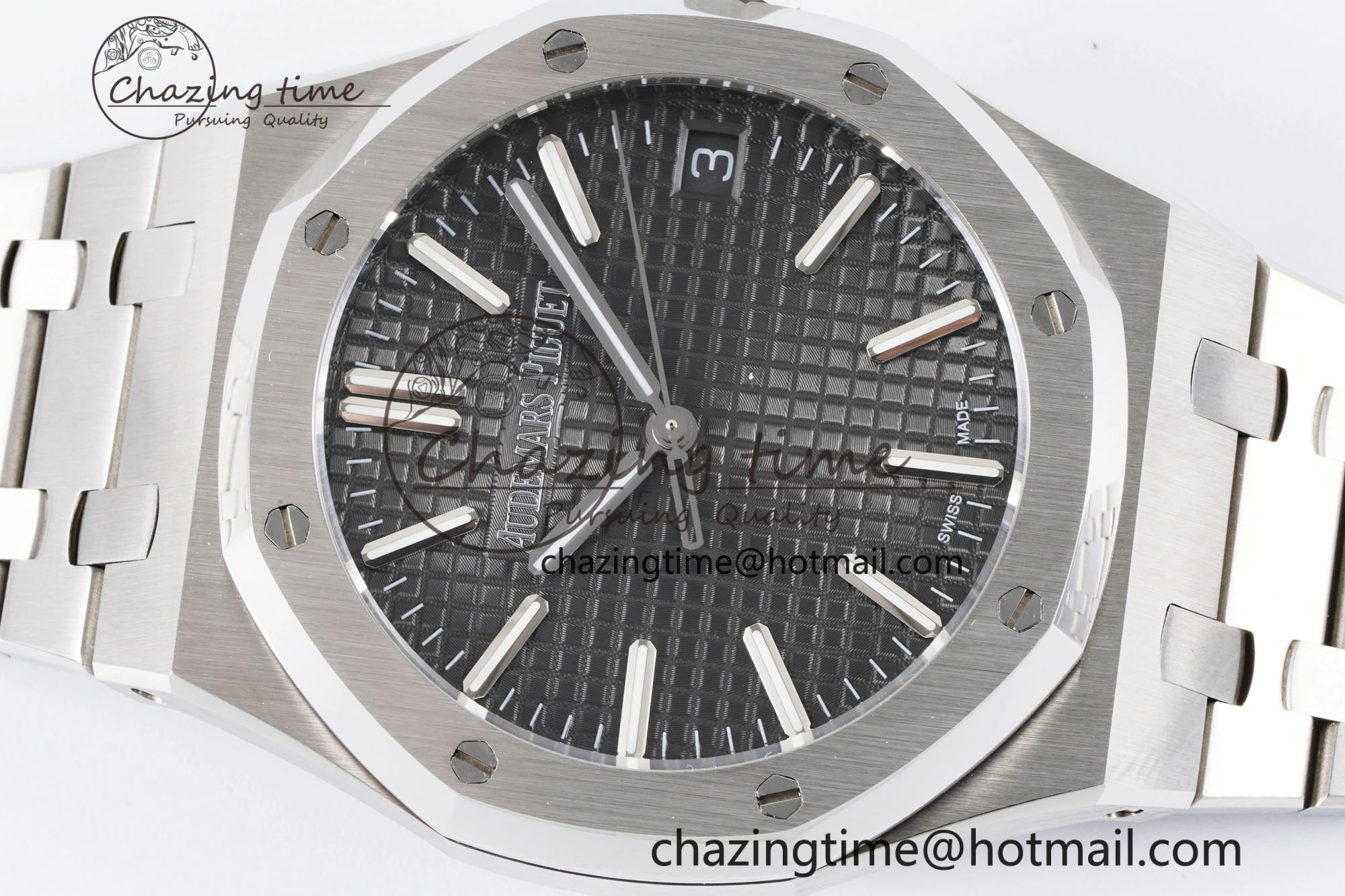 Royal Oak 41mm 15500 SS BF 1:1 Best Edition Gray Textured Dial on SS Bracelet A4302