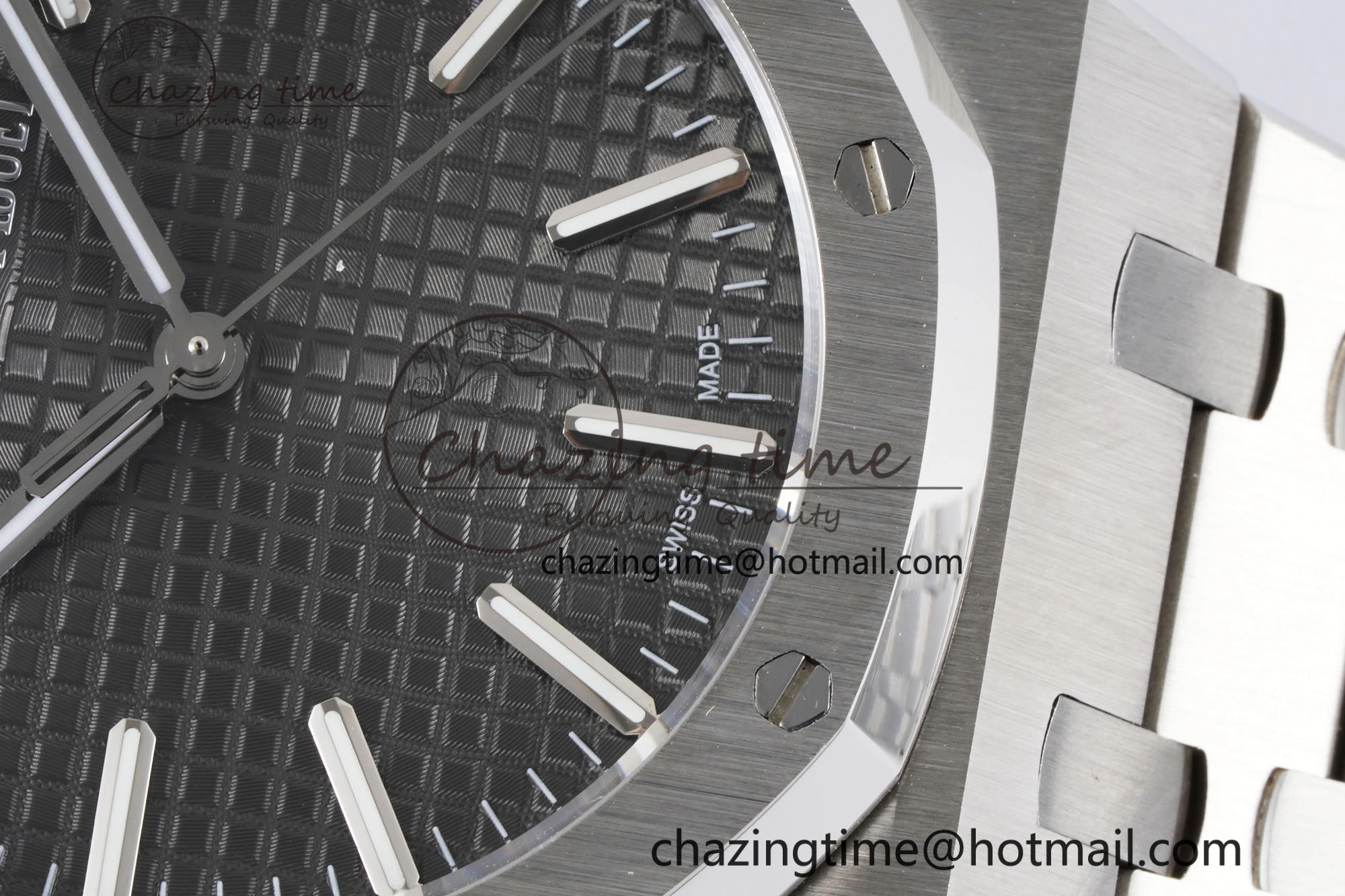 Royal Oak 41mm 15500 SS BF 1:1 Best Edition Gray Textured Dial on SS Bracelet A4302