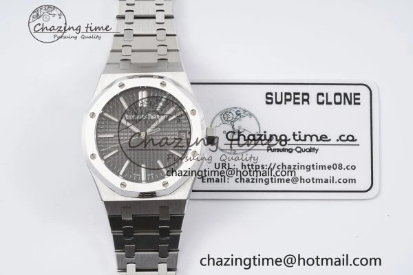 Royal Oak 41mm 15500 SS BF 1:1 Best Edition Gray Textured Dial on SS Bracelet A4302