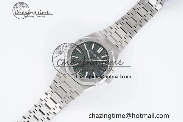 Royal Oak 41mm 15500 SS BF 1:1 Best Edition Green Textured Dial on SS Bracelet A4302