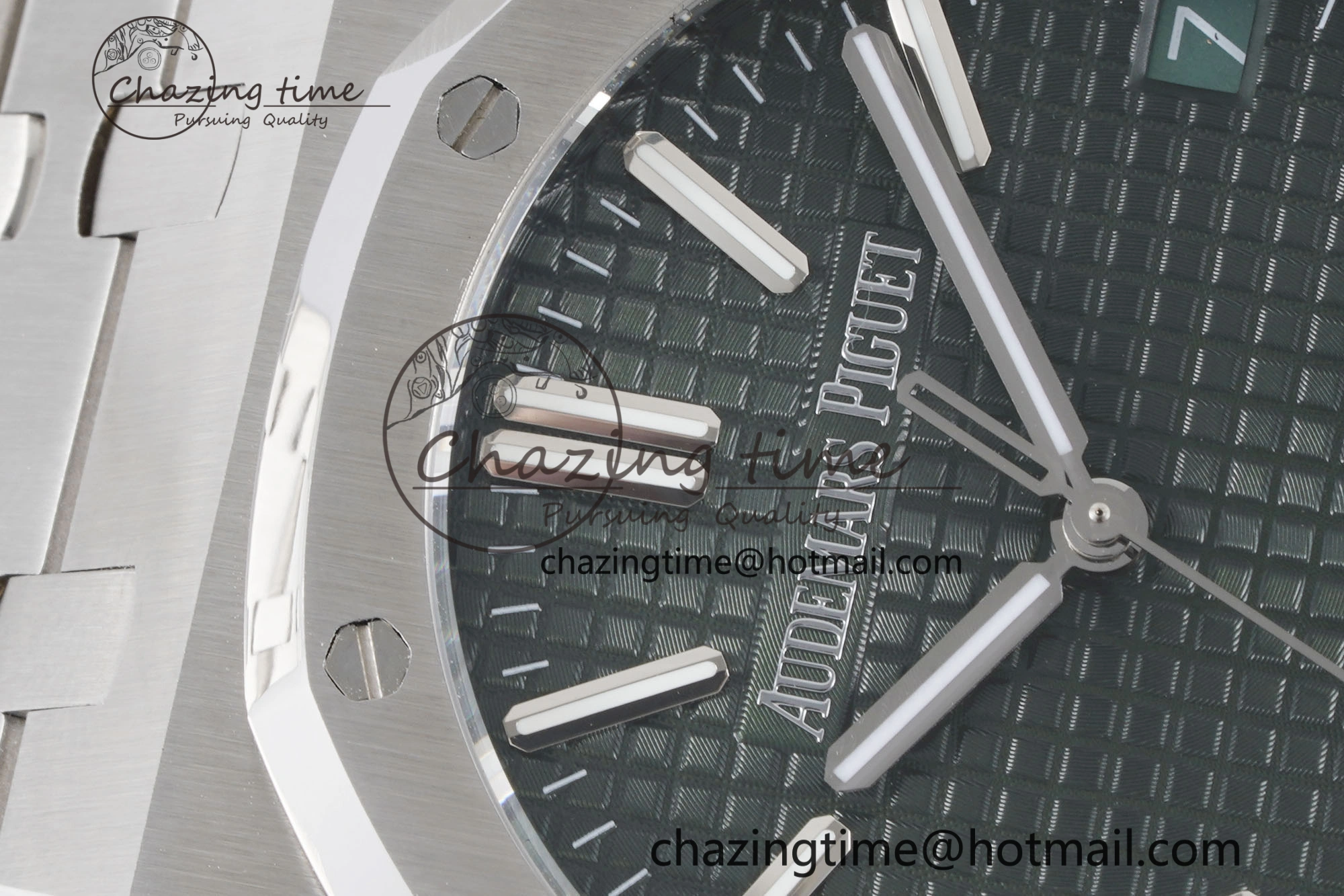 Royal Oak 41mm 15500 SS BF 1:1 Best Edition Green Textured Dial on SS Bracelet A4302