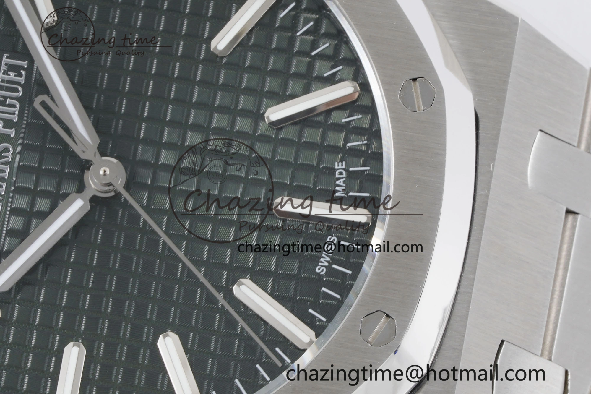 Royal Oak 41mm 15500 SS BF 1:1 Best Edition Green Textured Dial on SS Bracelet A4302