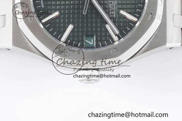 Royal Oak 41mm 15500 SS BF 1:1 Best Edition Green Textured Dial on SS Bracelet A4302