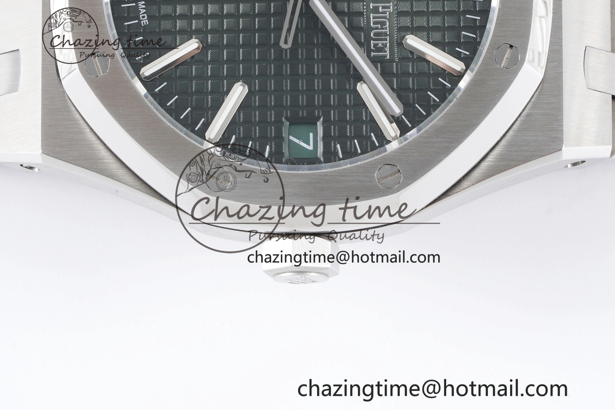 Royal Oak 41mm 15500 SS BF 1:1 Best Edition Green Textured Dial on SS Bracelet A4302