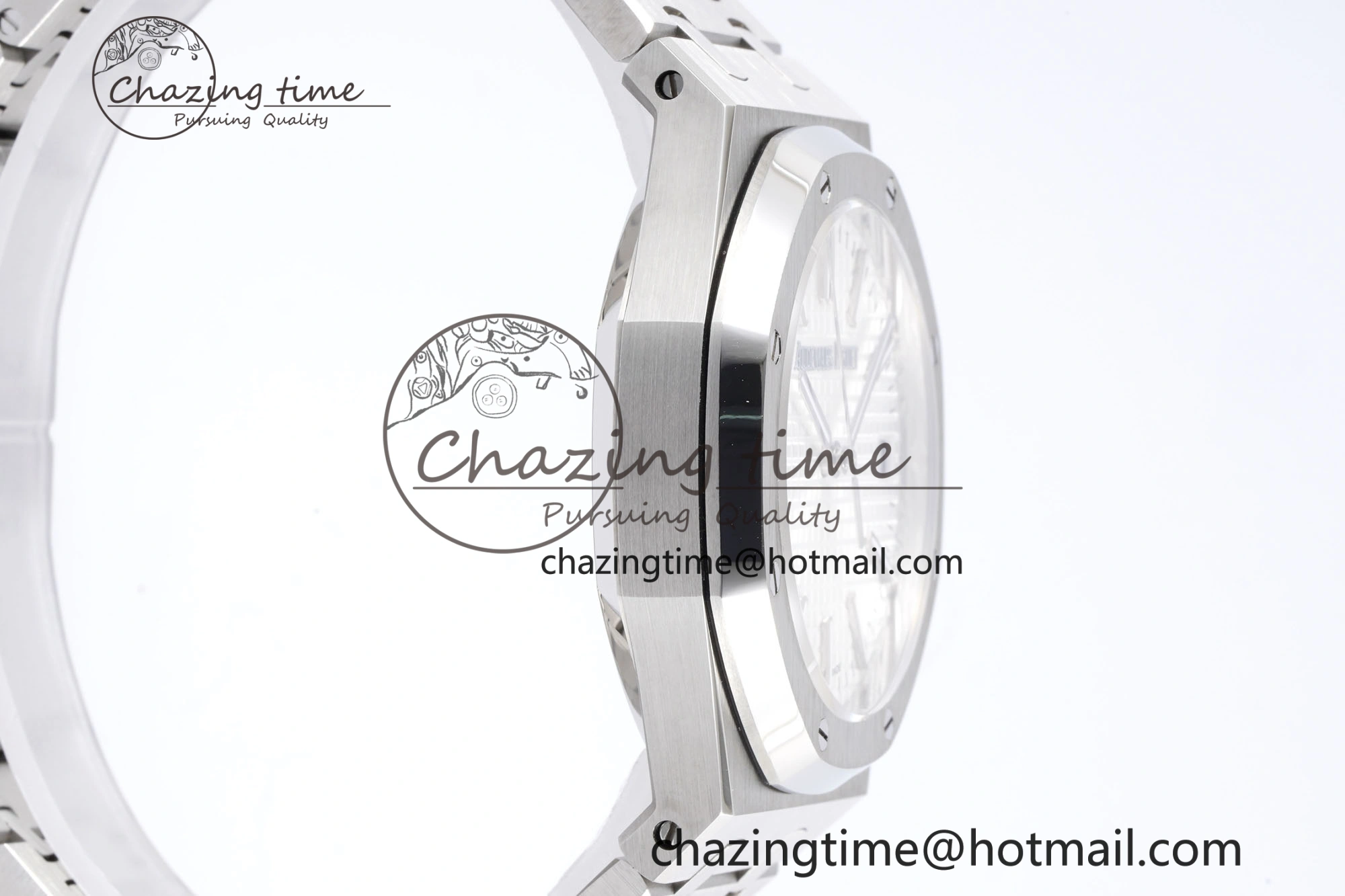 Royal Oak 41mm 15500 SS BF 1:1 Best Edition White Textured Dial on SS Bracelet A4302