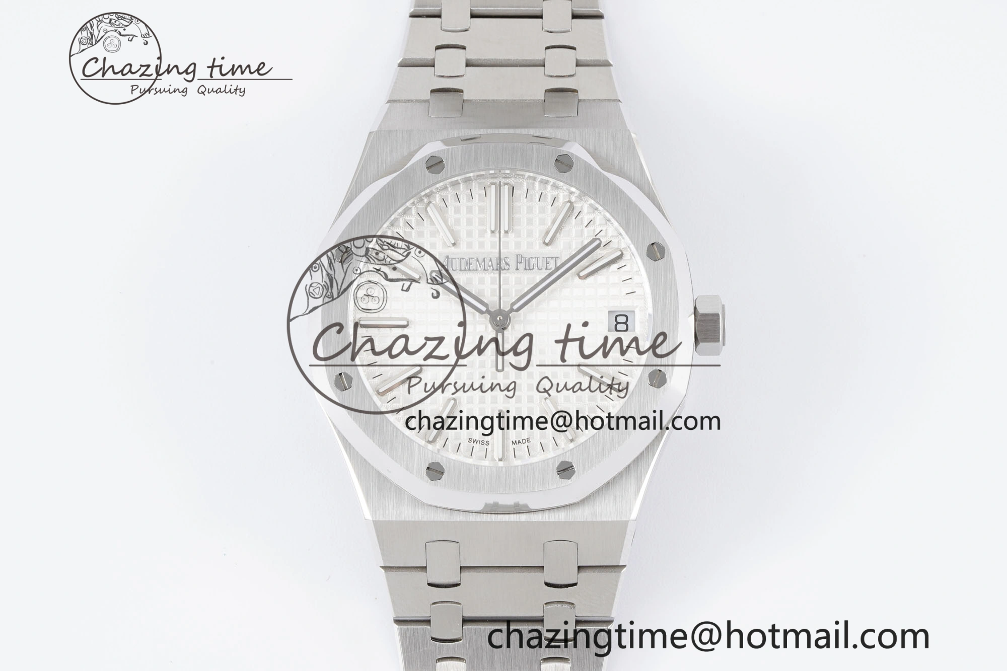 Royal Oak 41mm 15500 SS BF 1:1 Best Edition White Textured Dial on SS Bracelet A4302