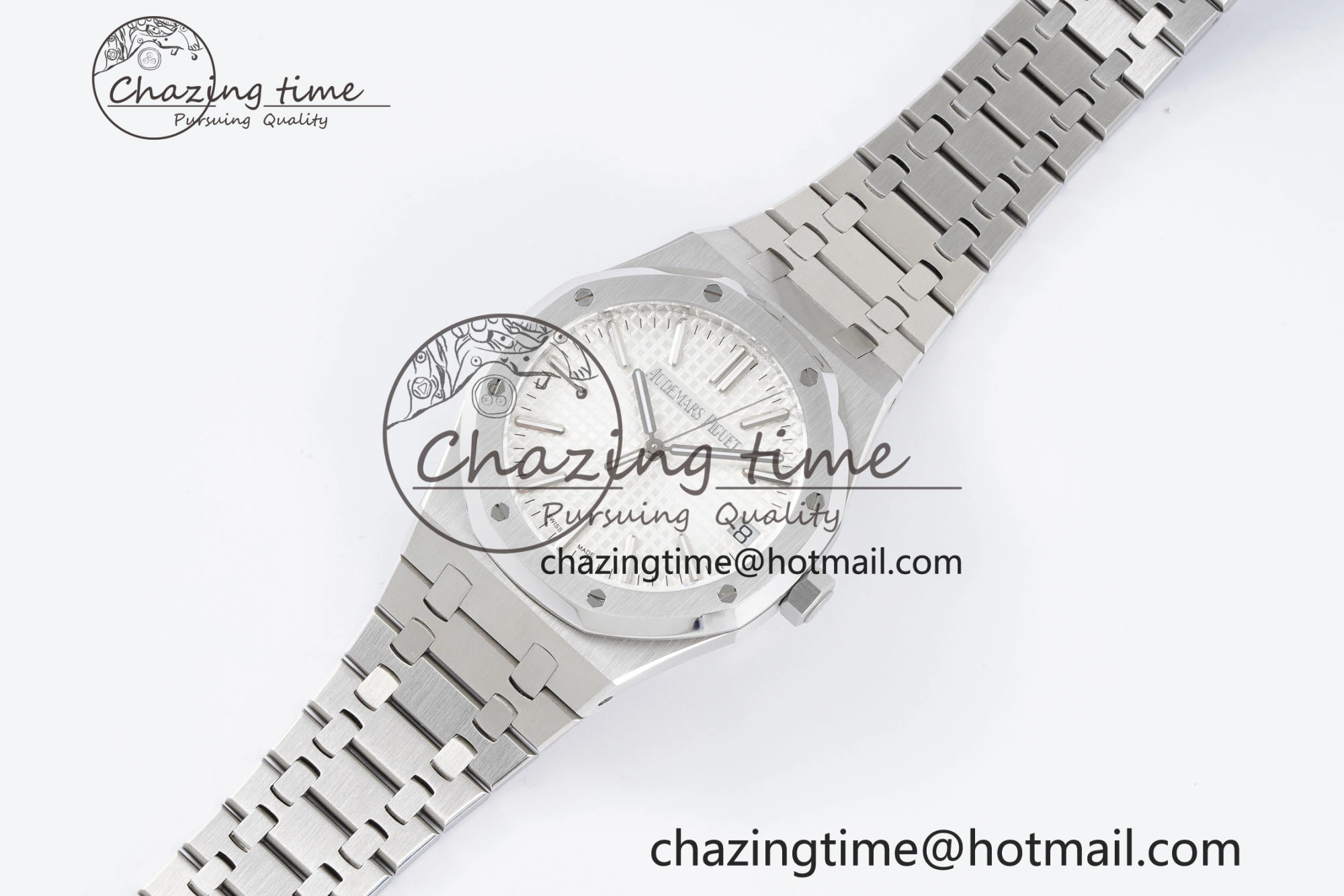 Royal Oak 41mm 15500 SS BF 1:1 Best Edition White Textured Dial on SS Bracelet A4302