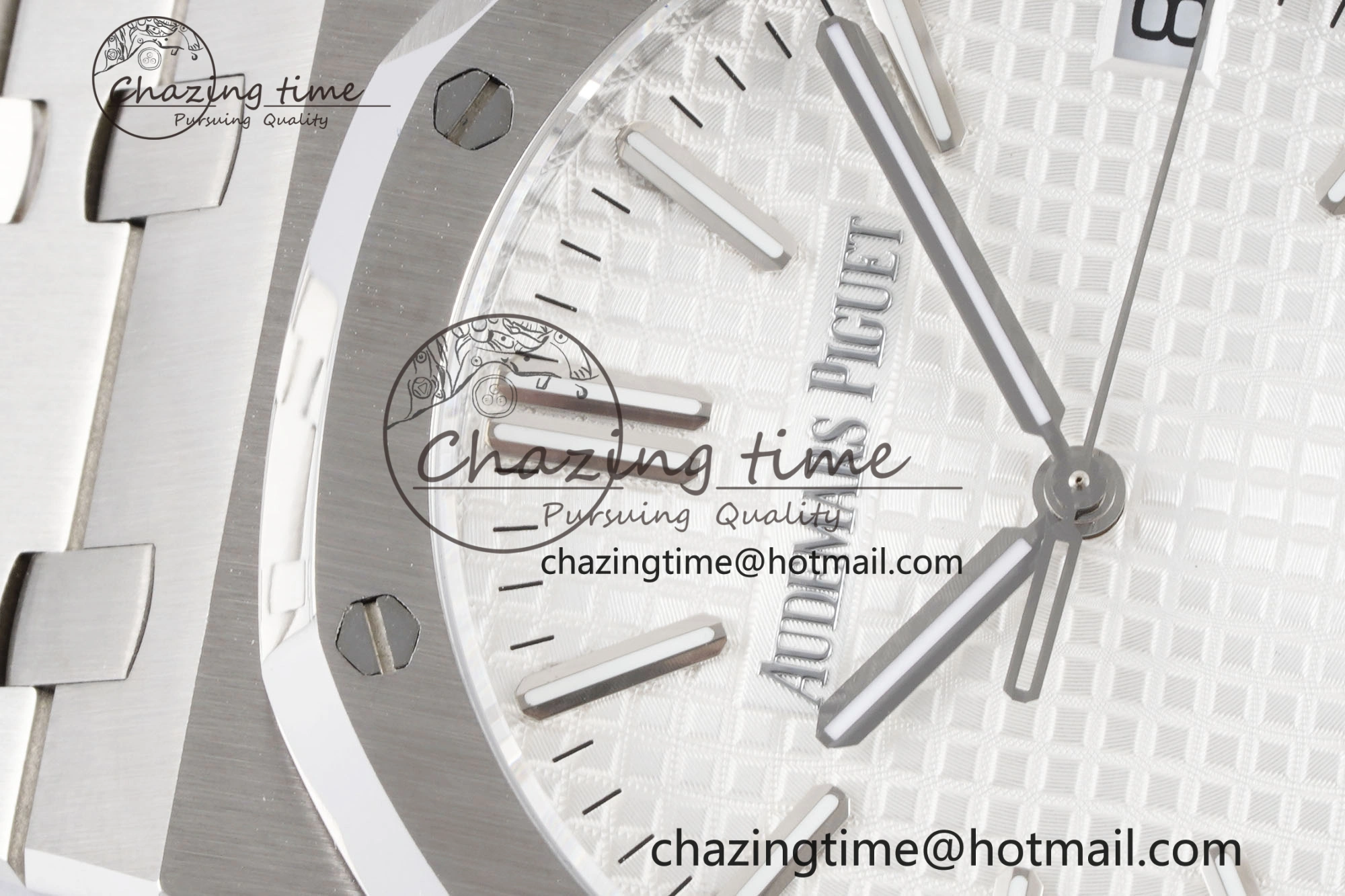 Royal Oak 41mm 15500 SS BF 1:1 Best Edition White Textured Dial on SS Bracelet A4302