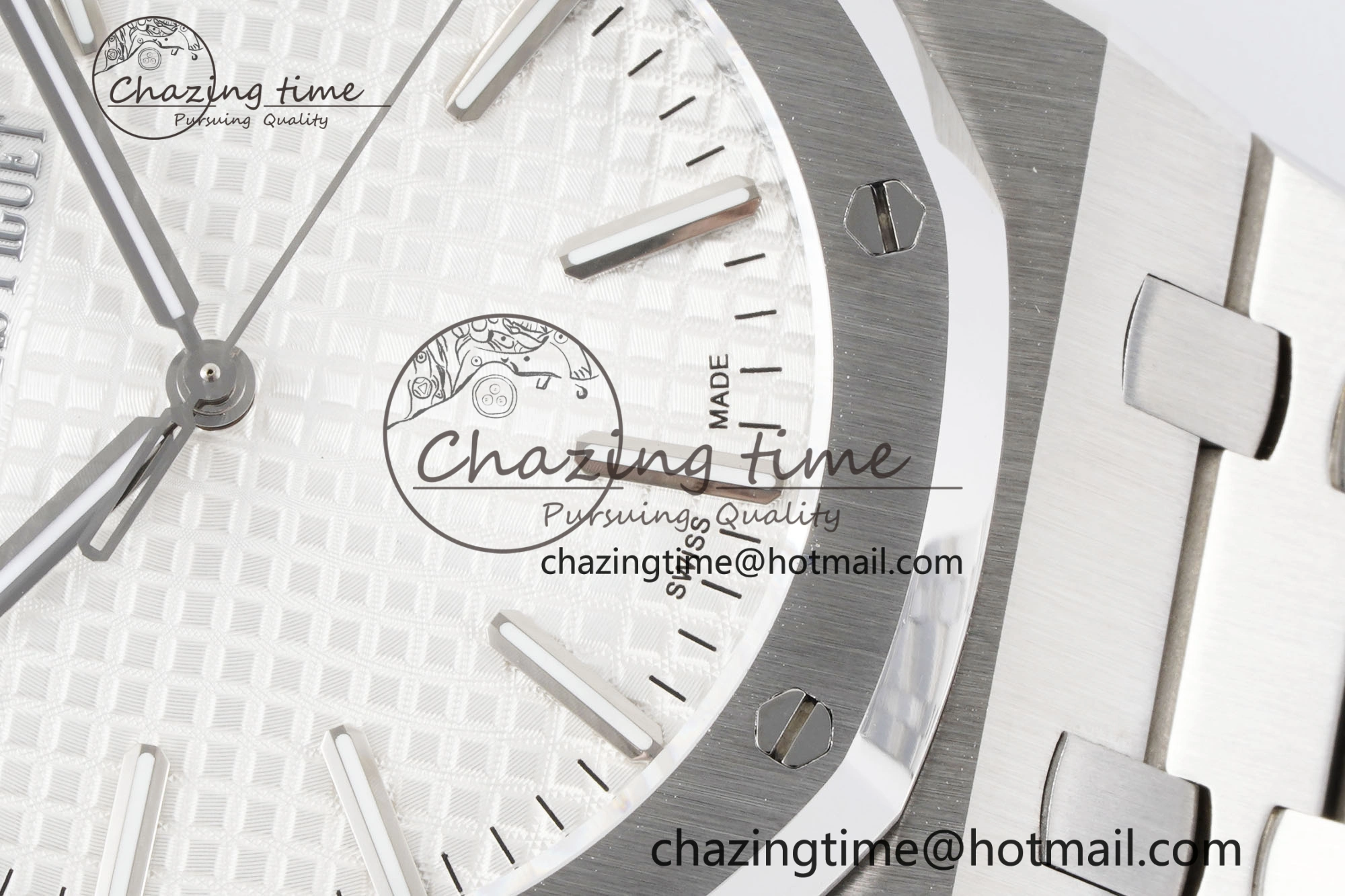 Royal Oak 41mm 15500 SS BF 1:1 Best Edition White Textured Dial on SS Bracelet A4302