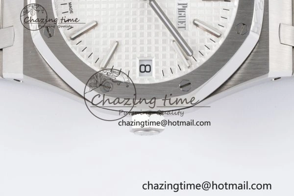 Royal Oak 41mm 15500 SS BF 1:1 Best Edition White Textured Dial on SS Bracelet A4302
