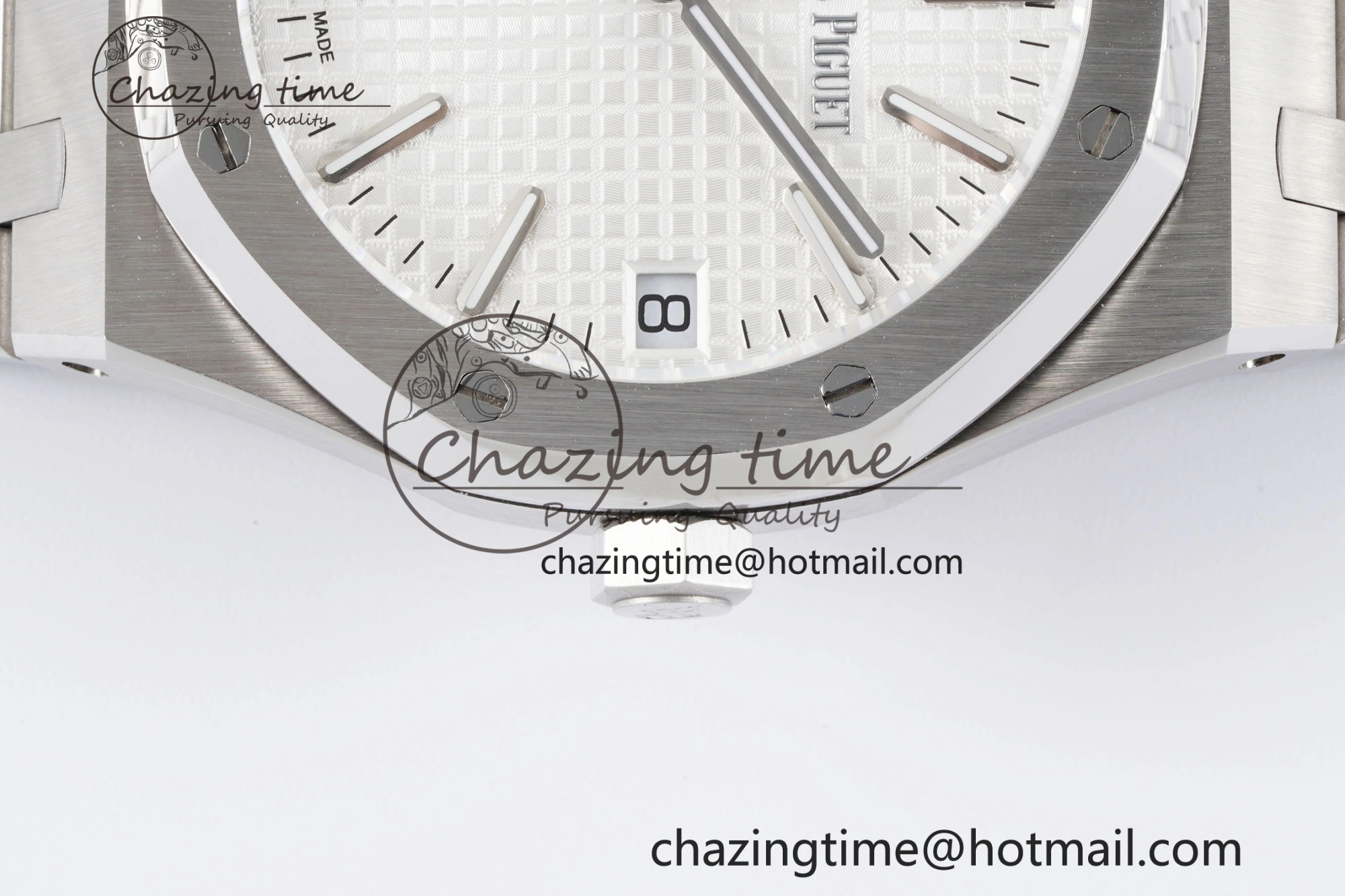 Royal Oak 41mm 15500 SS BF 1:1 Best Edition White Textured Dial on SS Bracelet A4302