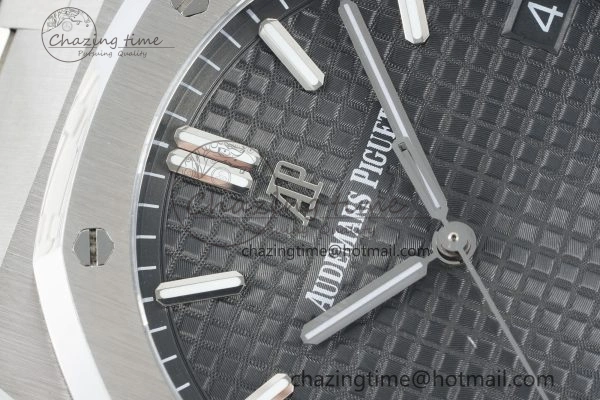 Royal Oak 41mm 15500 SS IPF 1:1 Best Edition Black Textured Dial on SS Bracelet SA4302 Super Clone