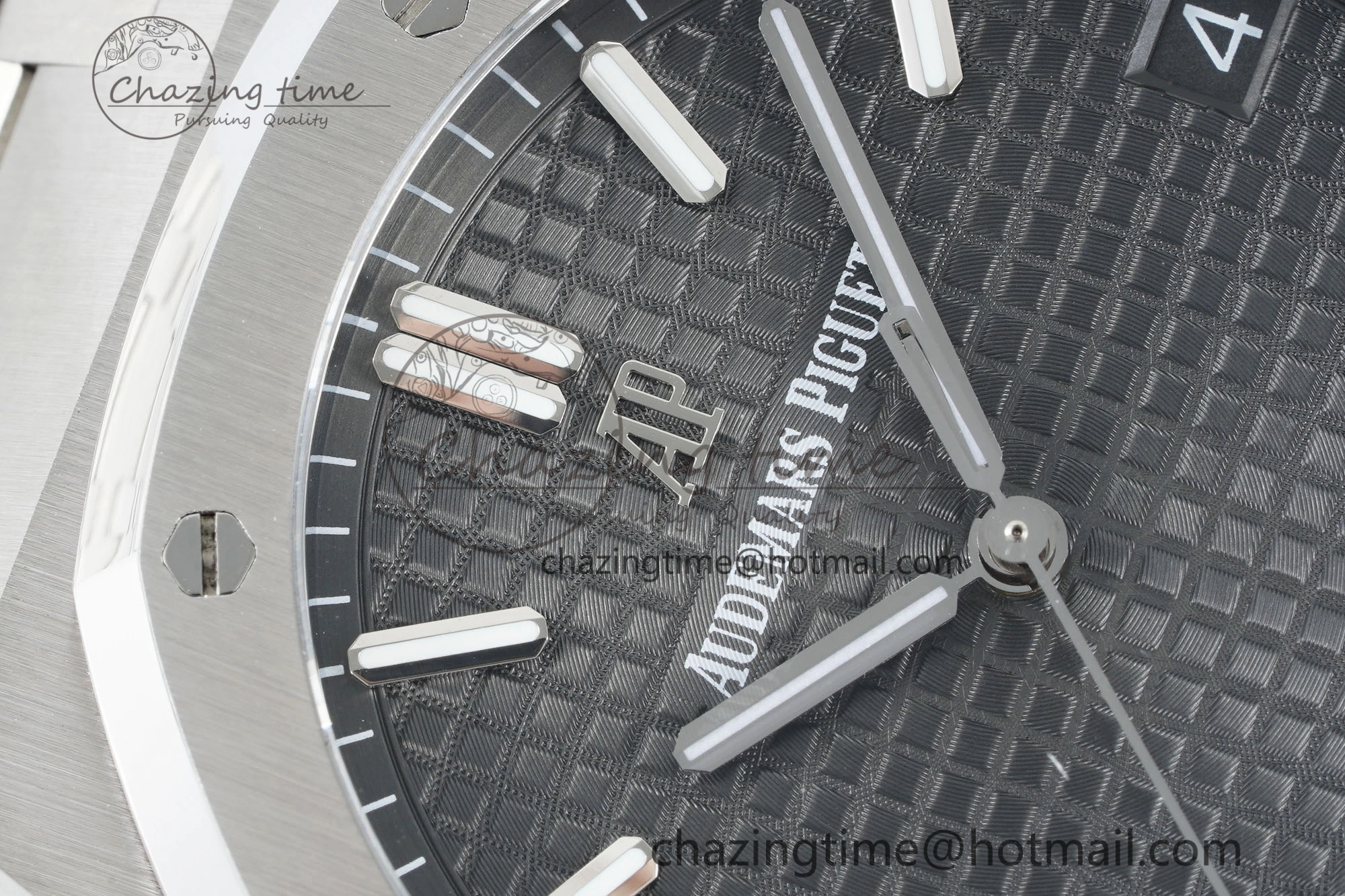 Royal Oak 41mm 15500 SS IPF 1:1 Best Edition Black Textured Dial on SS Bracelet SA4302 Super Clone