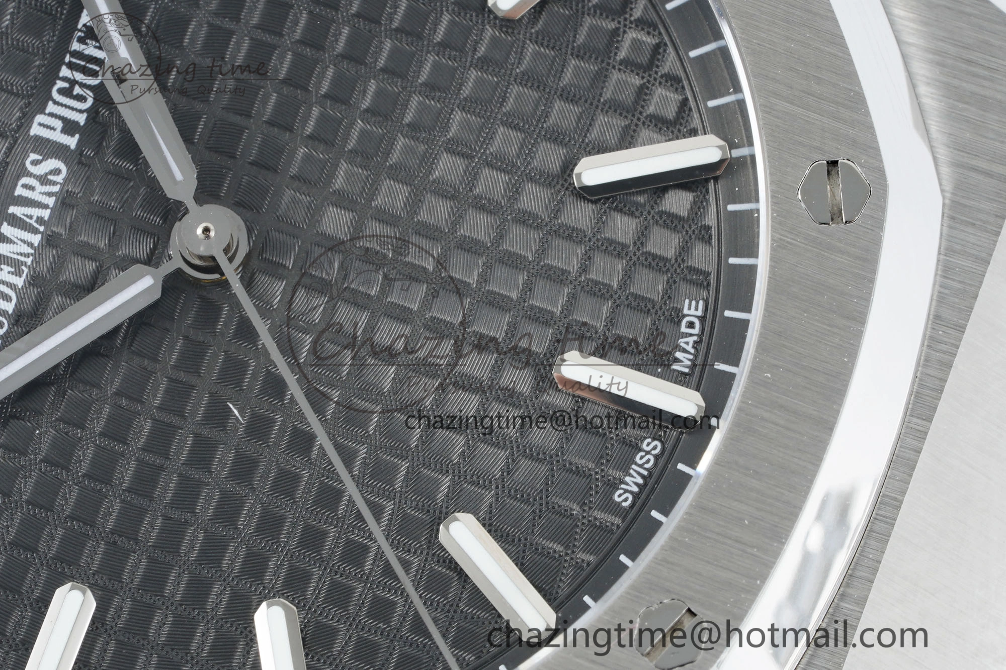Royal Oak 41mm 15500 SS IPF 1:1 Best Edition Black Textured Dial on SS Bracelet SA4302 Super Clone