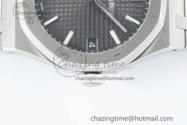 Royal Oak 41mm 15500 SS IPF 1:1 Best Edition Black Textured Dial on SS Bracelet SA4302 Super Clone