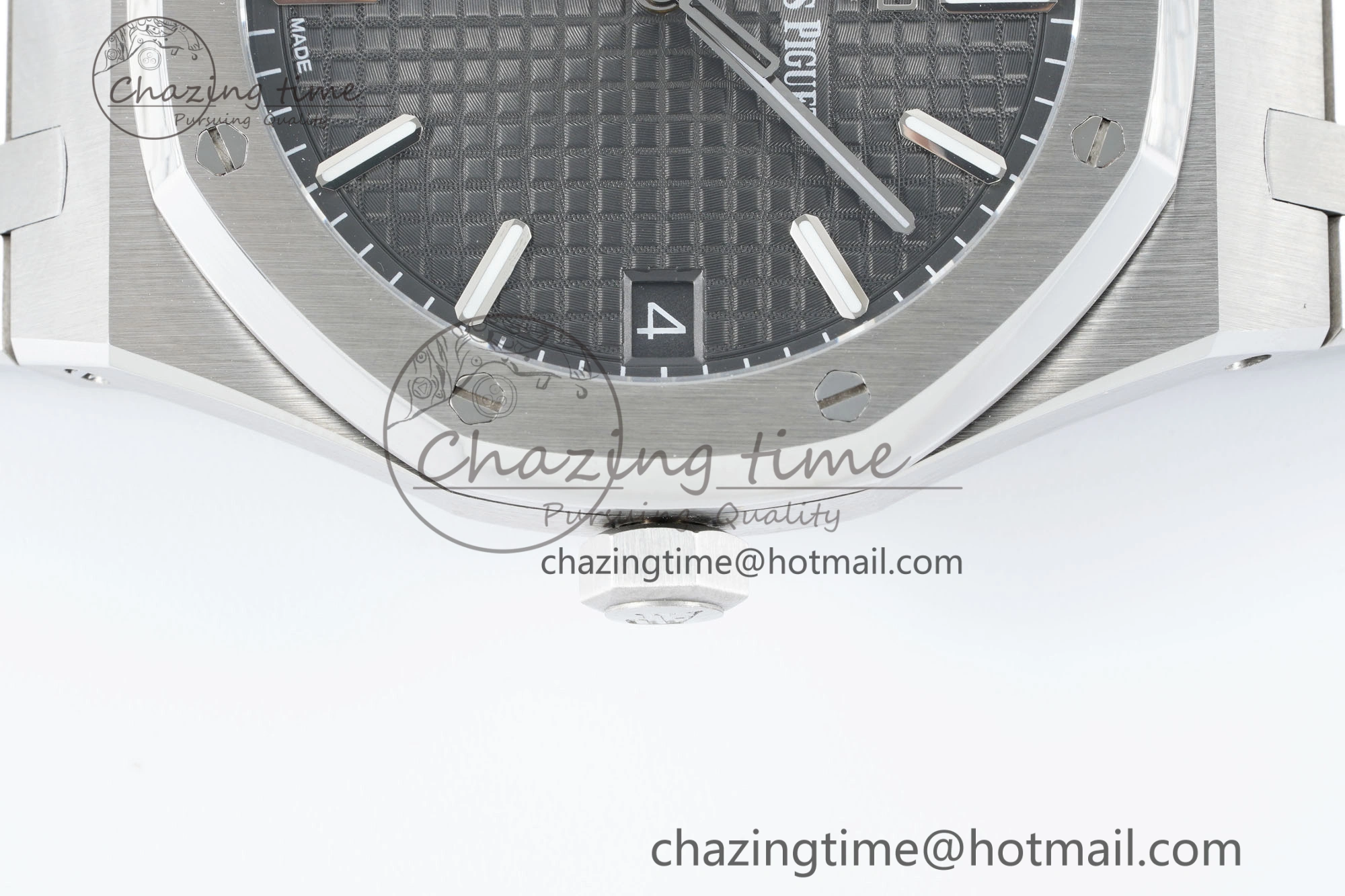 Royal Oak 41mm 15500 SS IPF 1:1 Best Edition Black Textured Dial on SS Bracelet SA4302 Super Clone